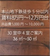 賃料8万円～12万円台